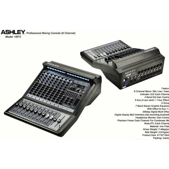 MIXER ASHLEY V8FX 8 CHANNEL ORIGINAL