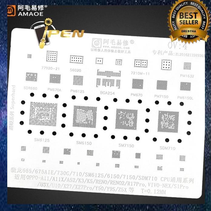 Plat Cetakan Amaoe Sm6125 Sm6150 Pm6125 Ov 4 Bga Cetakan Tebal