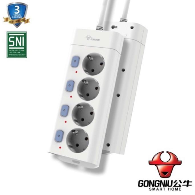 ~~~~~] Stop Kontak GONGNIU/GONEO Multiple Switch 4 lobang + Kabel