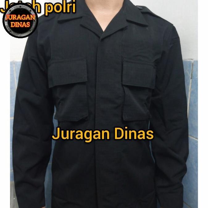 Atasan baju pdl hitam brimob jatah polri bahan risptok