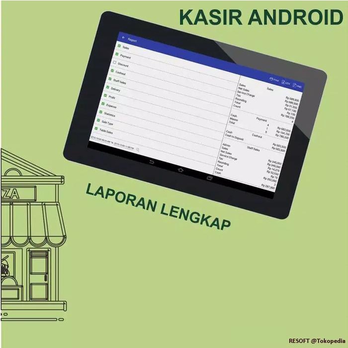 Mesin / Alat Kasir Android Toko Retail Pos - Paket Standard