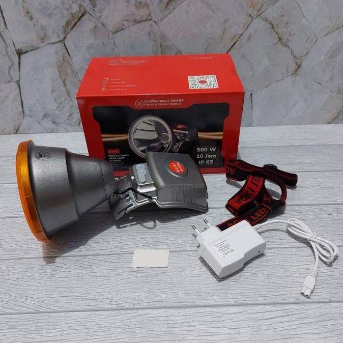 Senter Kepala Jumbo Led 500W Cahaya Kuning Putih Aoki Ak H500