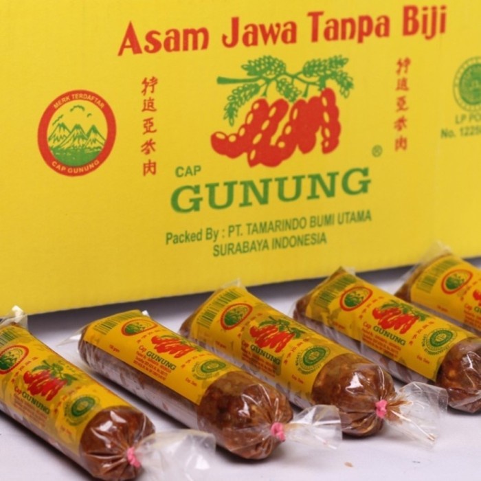 

Asem Jawa Tanpa Biji Cap Gunung 150gr - 1 dus (100pcs)