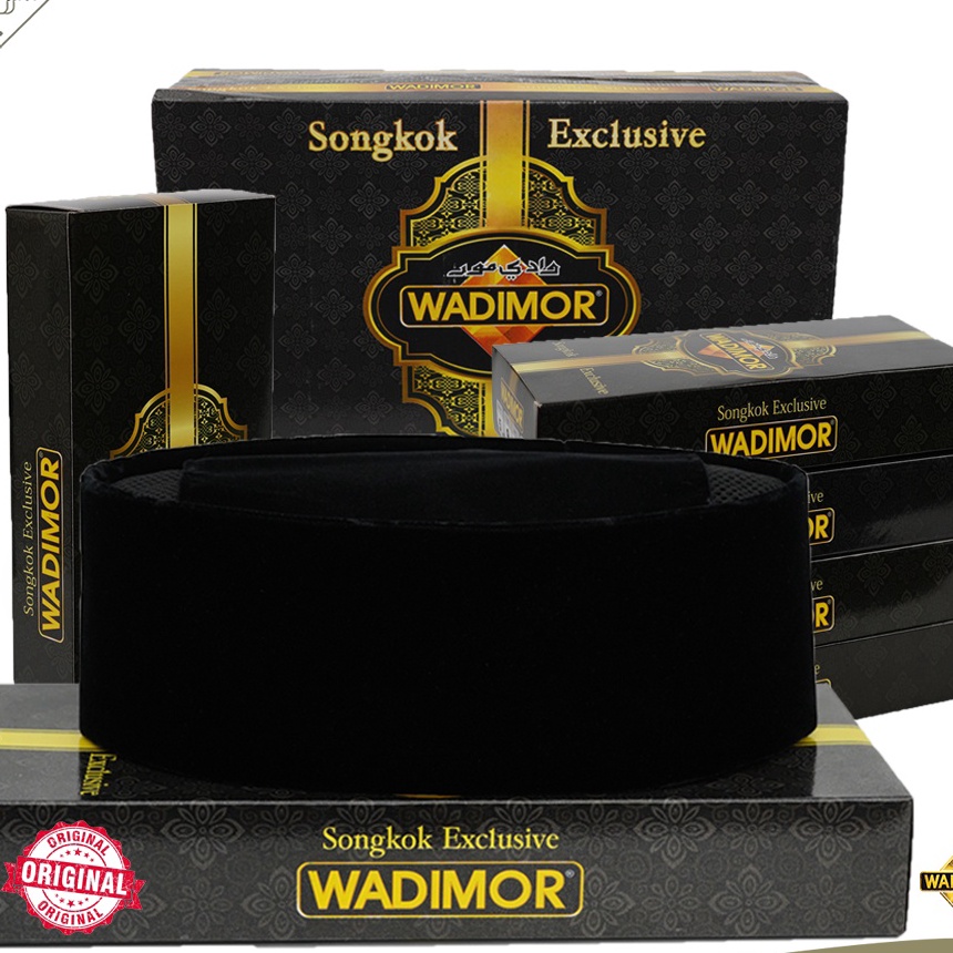 (H.✓R✉) Peci Wadimor AC Non AC Tinggi 7 8 9 10 Original Peci Solat Hitam Pria Dewasa Kopiah Sholat A