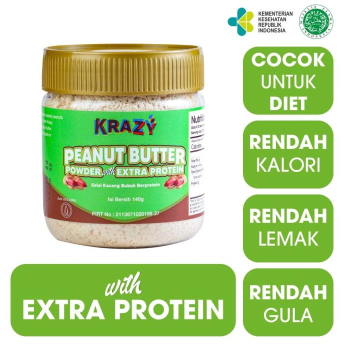 

Krazy Peanut Butter Protein Powder Selai Kacang Diet 140g