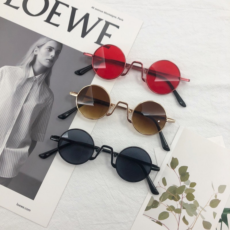 Kacamata Hitam Bulat Anak Boboho Sunglasses Bla John Lennon Retro Vintage Bulet Lingkaran Frame Besi