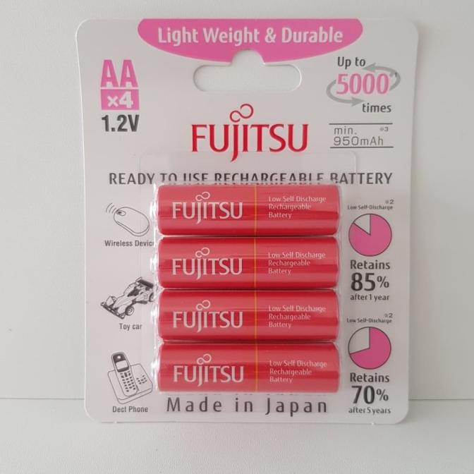 Battery Charge Fujitsu Aa 950 Mah Isi 4 Battery Rechargeable Original