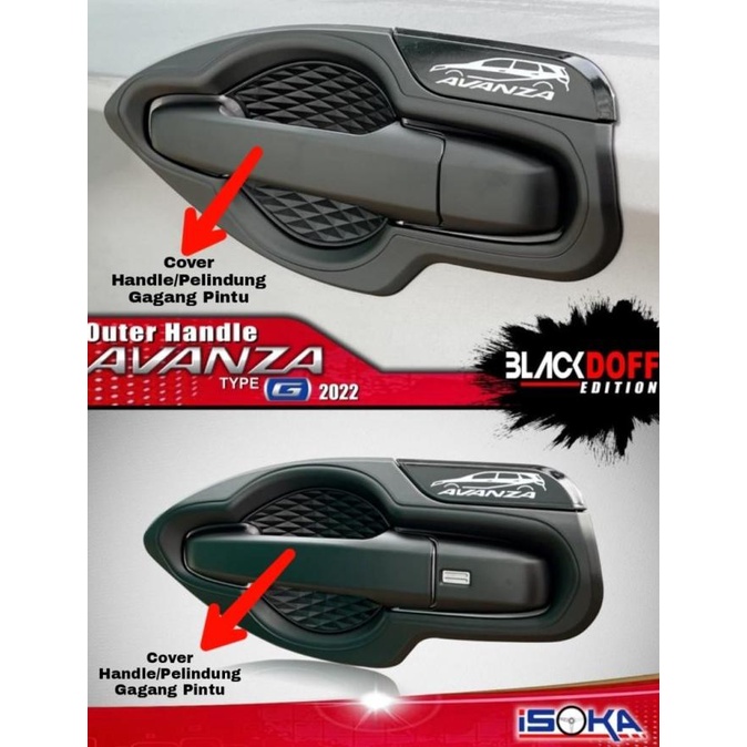 Cover Handle Pintu All New Avanza 2022 Pelindung Gagang Pintu Hitam Original