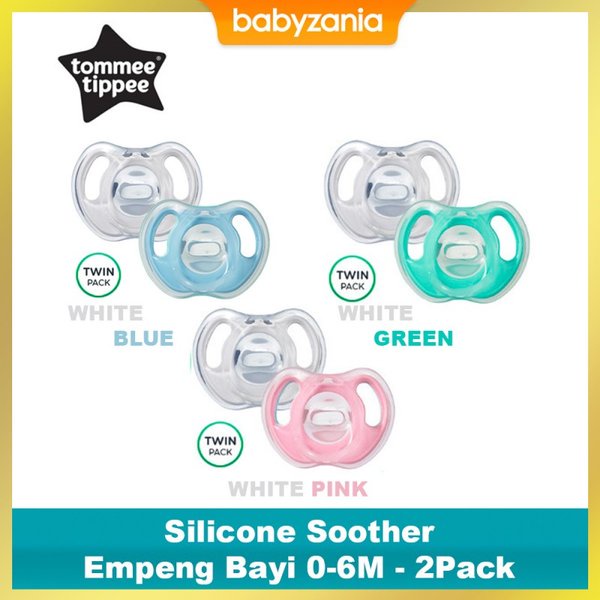 Tommee Tippee Silicone Soother Empeng Bayi 06M 2 Pack