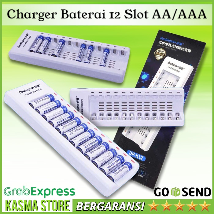 Charger Baterai Cas Isi Ulang 12 Slot Rapid Charger Battery AA/AAA 5 W