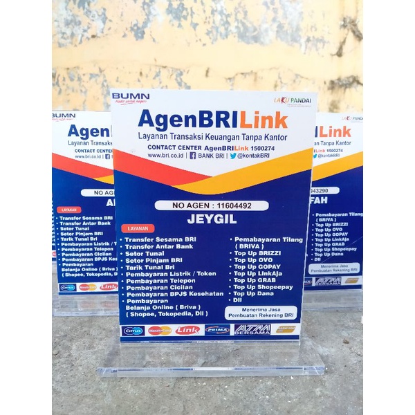 

AKRILIK UKURAN 20X15 AGEN BRILINK BRI