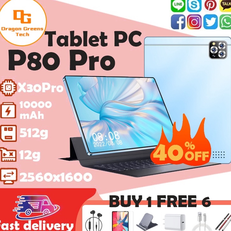 Murah 2023 galaxy tab P80 pro baru 5G 12 GB + 512 GB Android tablet pembelajaran terlaris 11.2 inci 