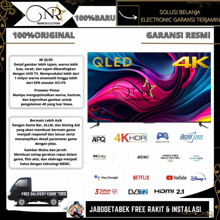 Tcl 43Q6 4K Hdr Google Tv Qled 43'Inch 2023 Atmos Vision Hdmi2.1 43Q6