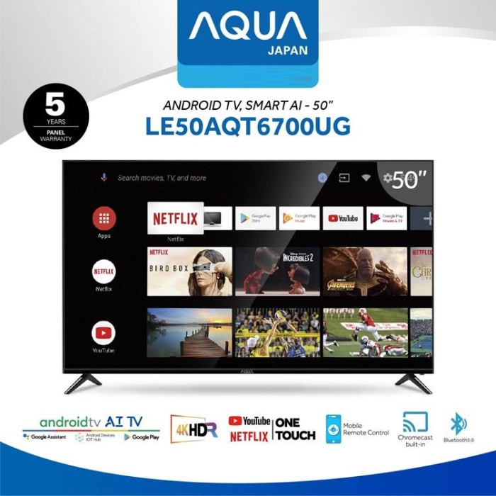 Aqua Led Tv Smart Android 4K Uhd 50 Inch 50Aqt6700 / 50Aqt6700Ug