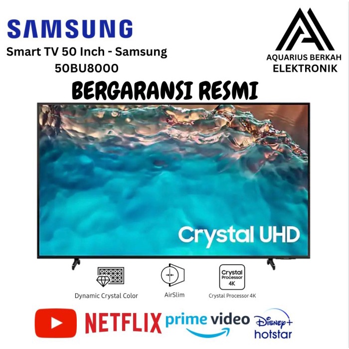 Samsung Smart Tv 50 Inc, Crystal Uhd,Tizen,50Bu8000/Cu8000