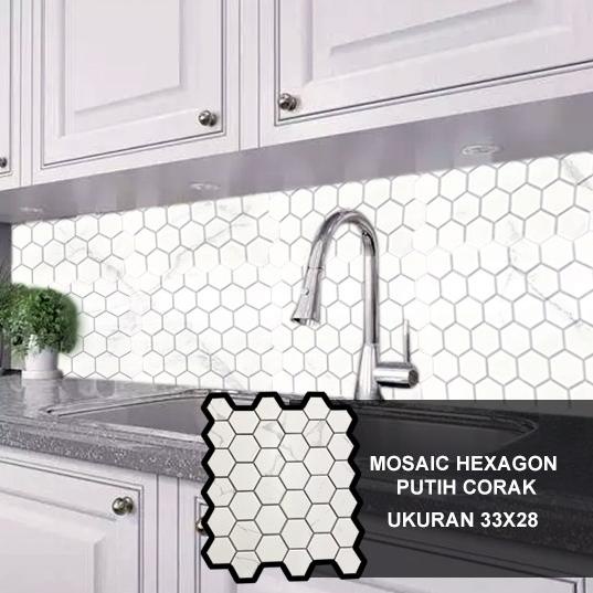 @=@=@=@=] MOZAIK KERAMIK DINDING DAPUR 33X28 / MOZAIC KERAMIK PUTIH MARMER 33X28