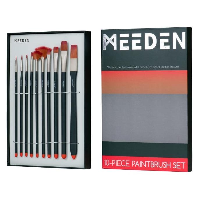 

Kuas Lukis Meeden Acrylic Paint Brush Set 10 Synthetic Long Handle