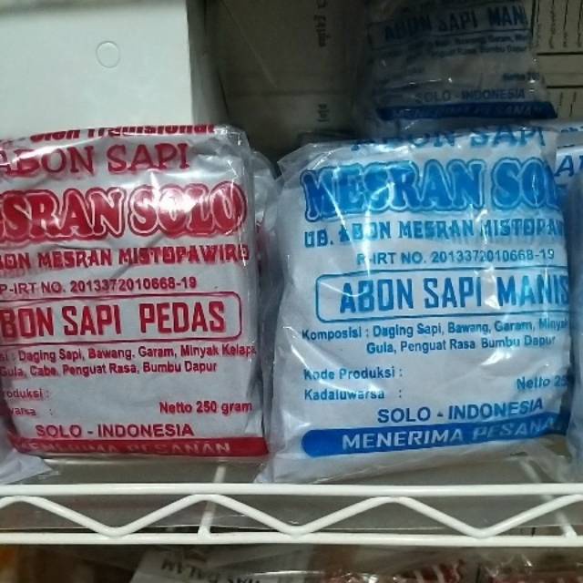 

Abon Sapi Mesran Solo 250 Gr