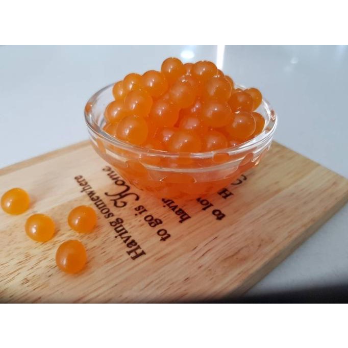 

Popping Boba MANGO Coating Juice 3.2kg / pail , Import Taiwan poping