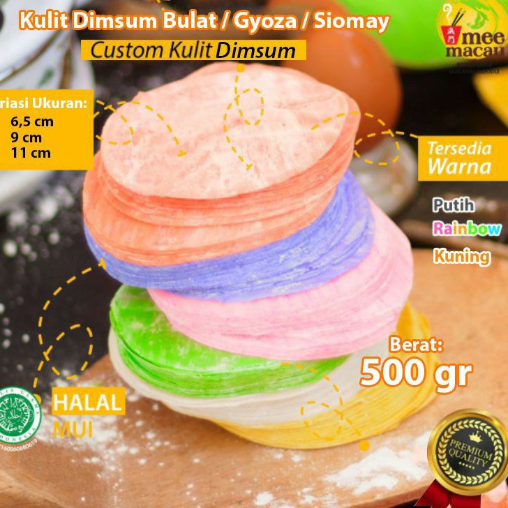 

MNLD7800 11.11 TERMURAH !! 500 Gram Kulit Dimsum Siomay | +/-100 Lembar Lebih | Kulit Bulat Putih / Rainbow | Harga Hemat Kualitas Terbaik | Produsen Langsung | Kulit Bulat Dimsum Siomay Gyoza Kulit Pangsit Goreng Rebus Kukus