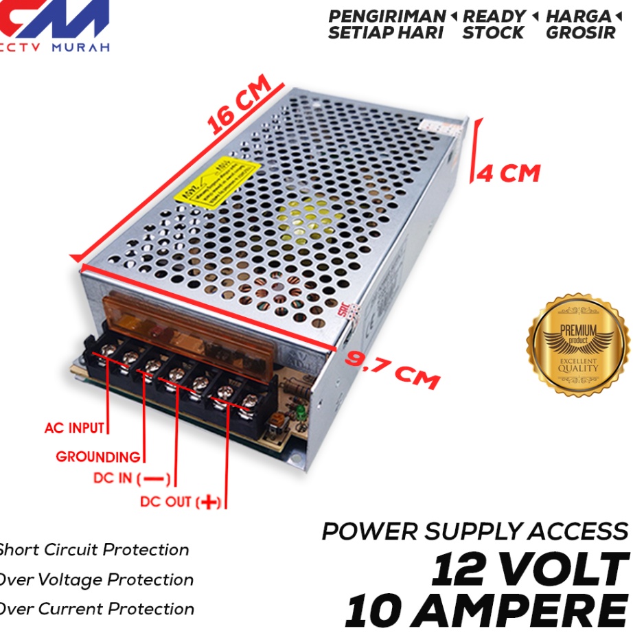 Best Seller Power Supply 12 Volt 10 Ampere Murni, PSU 12V 10A Termurah Bayar Di Tempat