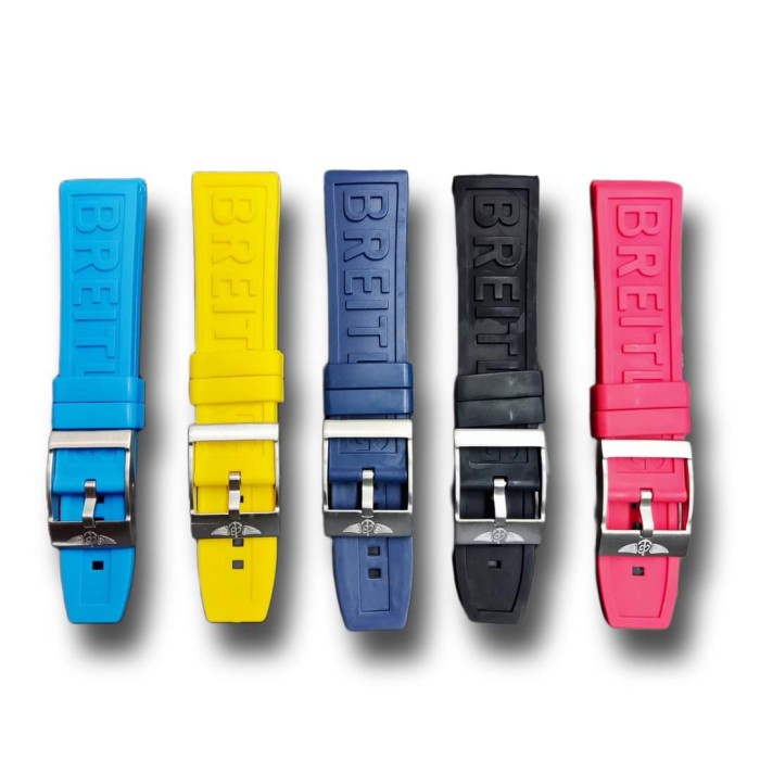BISA COD STRAP TALI JAM TANGAN BREITLING 1884 22MM 24MM TALIJAM RUBBER SILICONE /JAM TANGAN ANTI