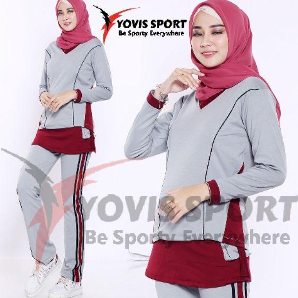 TERMURAH Stelan senam jumbo / baju senam / celana senam Yovis Sport / setelan plat/Setelan senam mus