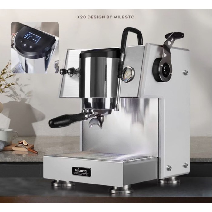 Milesto Aurora mesin kopi mesin espresso double boiler