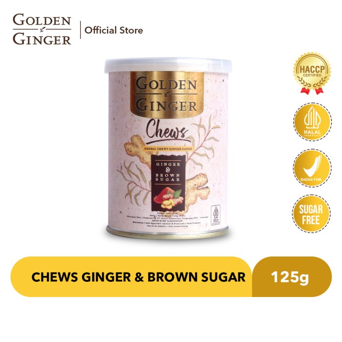 

Golden Ginger Chews Ginger Brwn Sugar 125Gr