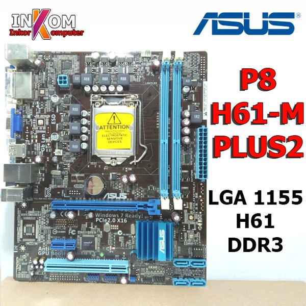 GARANSI Motherboard Intel LGA 1155 H61 Onboard Asus
