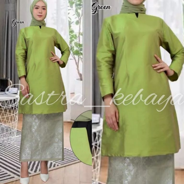 Wow banget1s6Rg Baju kurung taffeta polosan jumbo // atasan baju kurung taffeta melayu // atasan baj