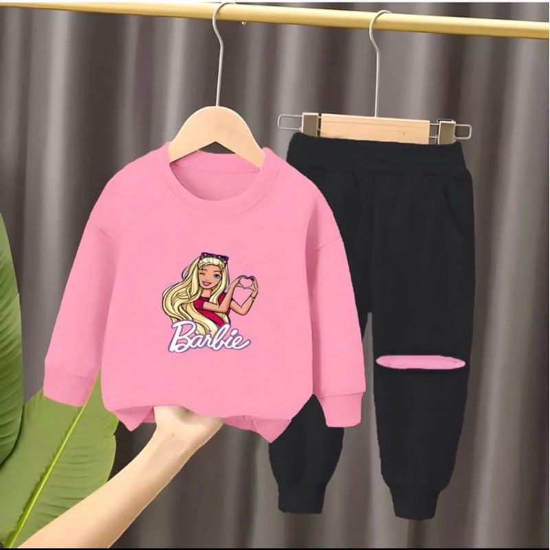 Setelan Anak Barbie Perempuan 0-5 Tahun Sweater Barbie Terbaru Baju sweater anak Perempuan