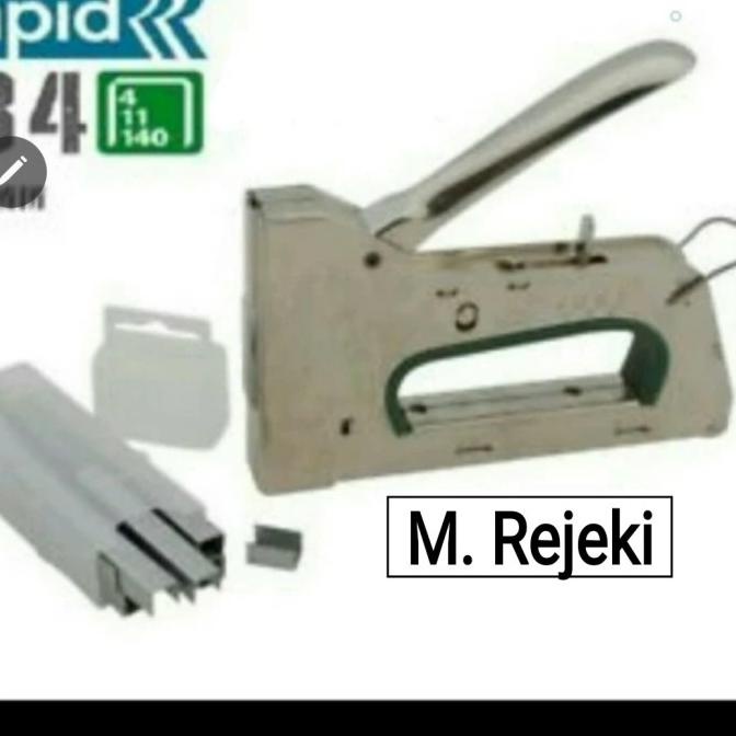 

Gun Tacker Rapid R-34 Original Alat Staples Stapler Jok Kayu Kulit R34