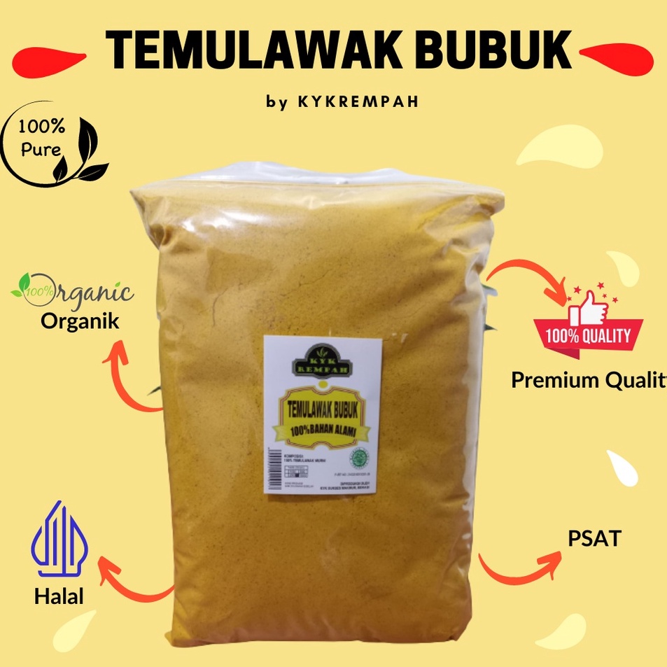 

↕➨⁑✲ TEMULAWAK BUBUK [500 GRAM] GRADE A
