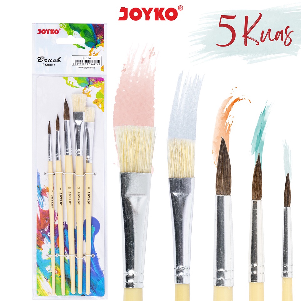 

Terkini Brush Kuas Cat Air Lukis Acrylic Joyko BR-16 Model Baru