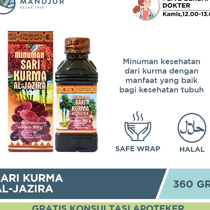 

Stock Banyak Sari Kurma Al Jazira 360 Gram - Minuman Sari Kurma Asli Diskon