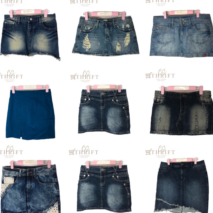 DNHX7295 Terbaru 3.3 P❤️ Rok Mini Denim | Rok jeans Brand  | Rok Kantor | Rok Bahan Branded