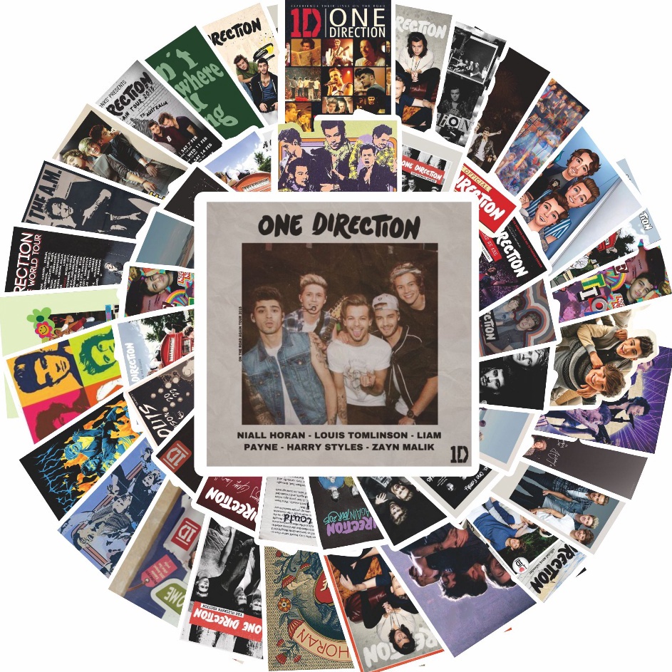 

CVDZ6142 ORIGINAL% 100 Pcs Stiker Motif One Direction Anti Air Untuk Dekorasi Notebook Sepeda Skateboard Handphone DIY