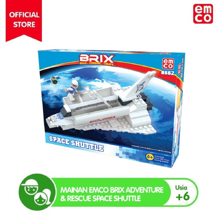 Mainan EMCO Brix Adventure & Rescue Space Shuttle