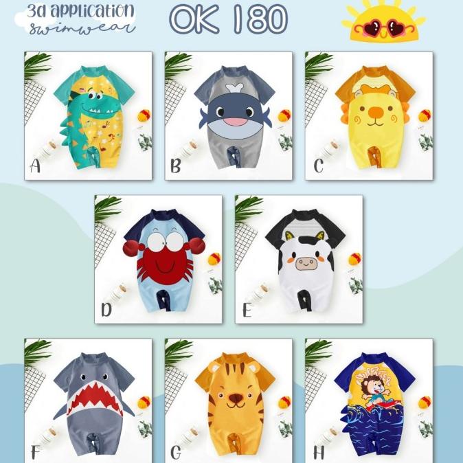 BJ368 usia newborn-9tahun baju renang anak bayi laki cowok baby swim