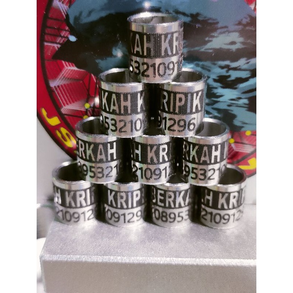 Ring merpati baja laser blok atas