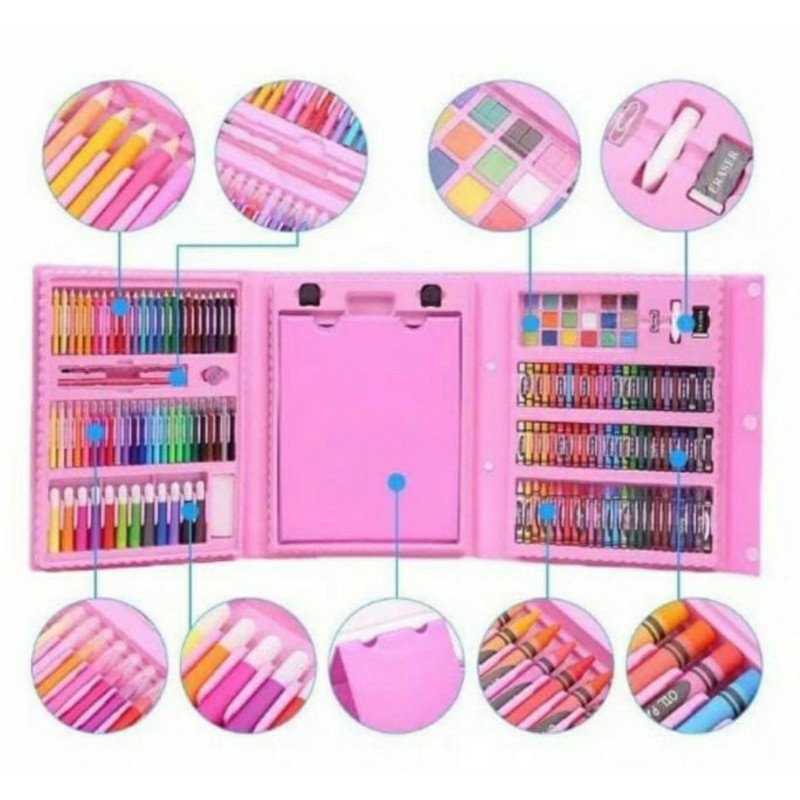 

Sil Warna Crayon Mewarnai Art Set Jumbo 208 Pcs Ada Drawing Board Hadiah Ultah Goddie Bag