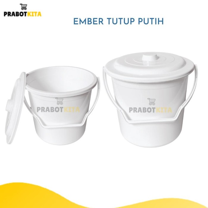 Ember Tutup Warna Putih Ember Plastik Bak Cuci Kamar Mandi