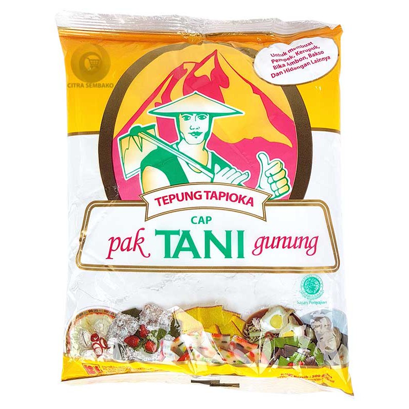 

Tepung Sagu Kanji Tapioka Cap Pak Tani Gunung 500G 1 Dus