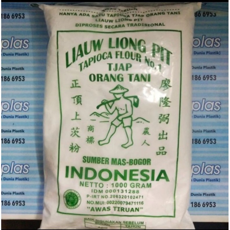 

Tepung Sagu Liaw Liong Pit Tjap Orang Tani 1 Kg Tepung Tapioka