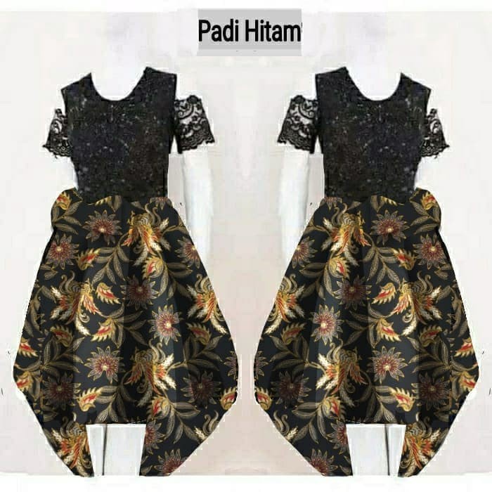 dress batik brokat/gaun pesta/remaja/kondangn/tunangan/murah