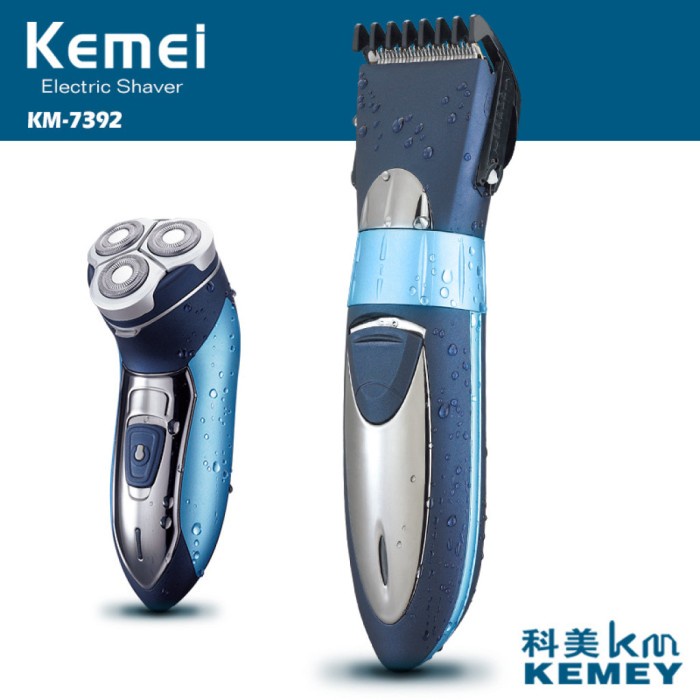 KEMEI KM-7392 Rechargable Electric Shaver 2 in 1 Razor Trimmer