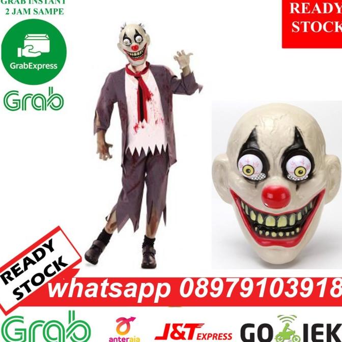 Ready Topeng Hantu Badut Acara Halloween Keren10 Berkualitas