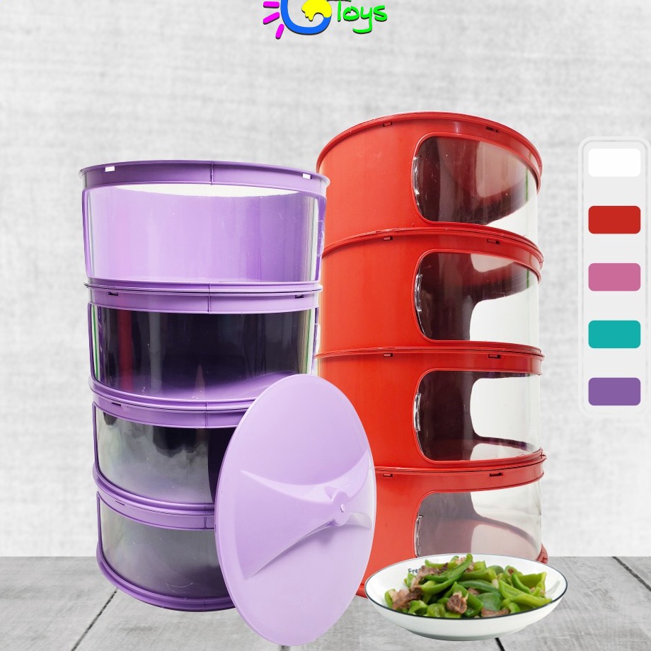 Terkini CR-C418 Penutup Makanan Hangat Anti Debu / Tudung Saji Susun Bertingkat Food Cover Penutup P