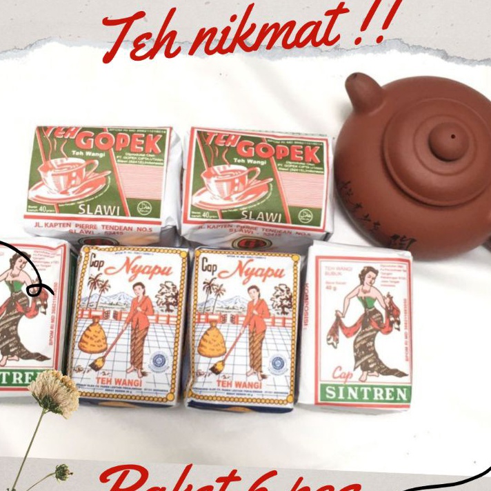

MKHG2879 XG34448 Teh Nyapu Teh Gopek Teh Sintren Paket 6 pcs